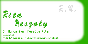 rita meszoly business card